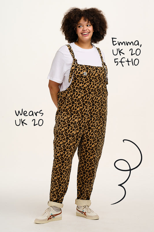 Original - Corduroy Dungarees in Leopard Print