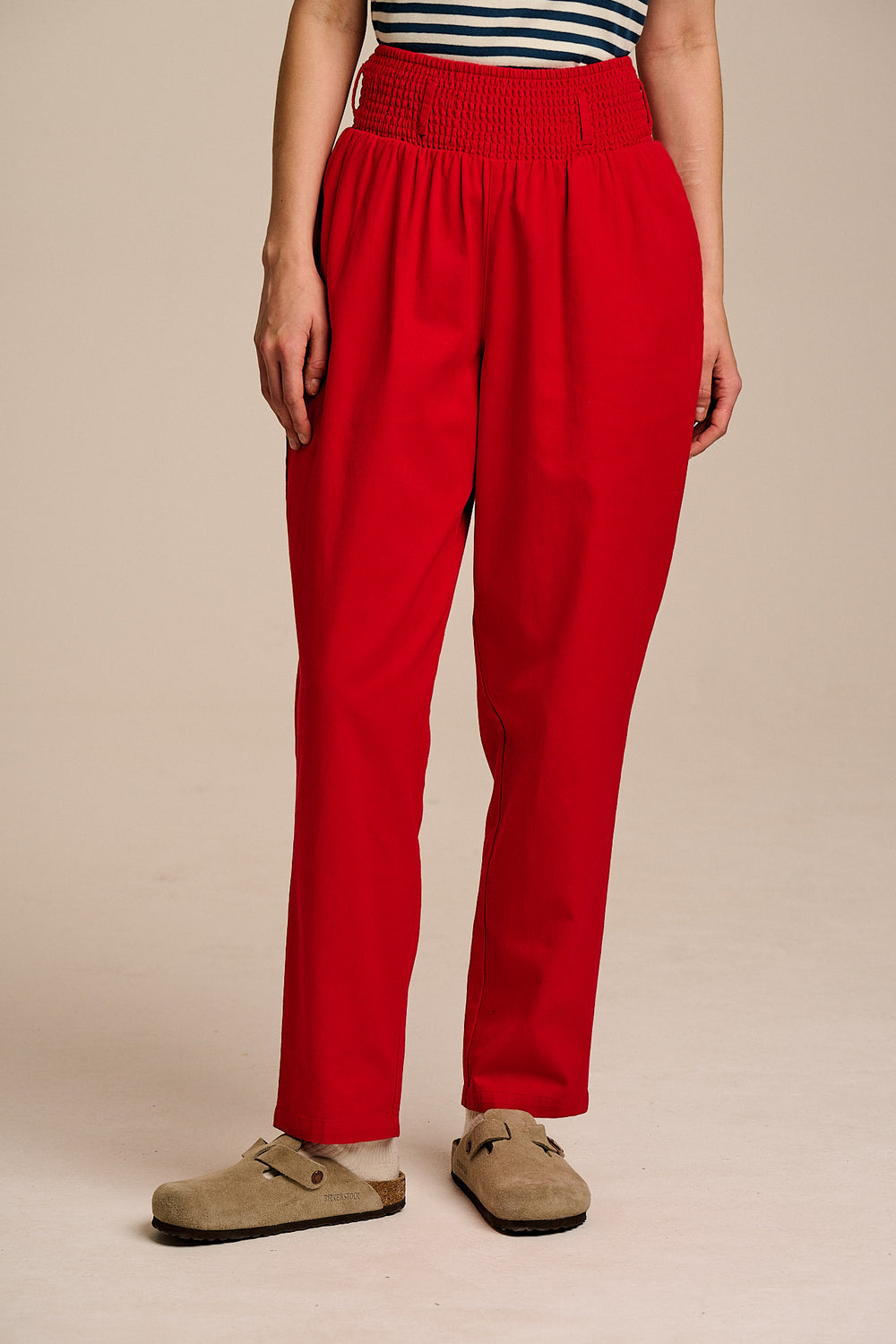 Alexa - Cotton Trousers in True Red