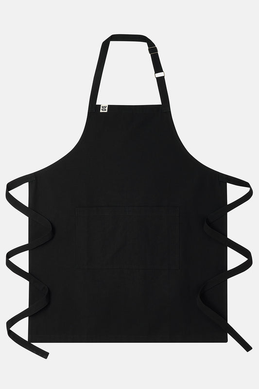 Amaia - Midweight Cotton Apron in Black