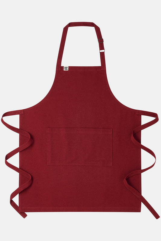 Amaia - Heavyweight Cotton Apron in Maroon