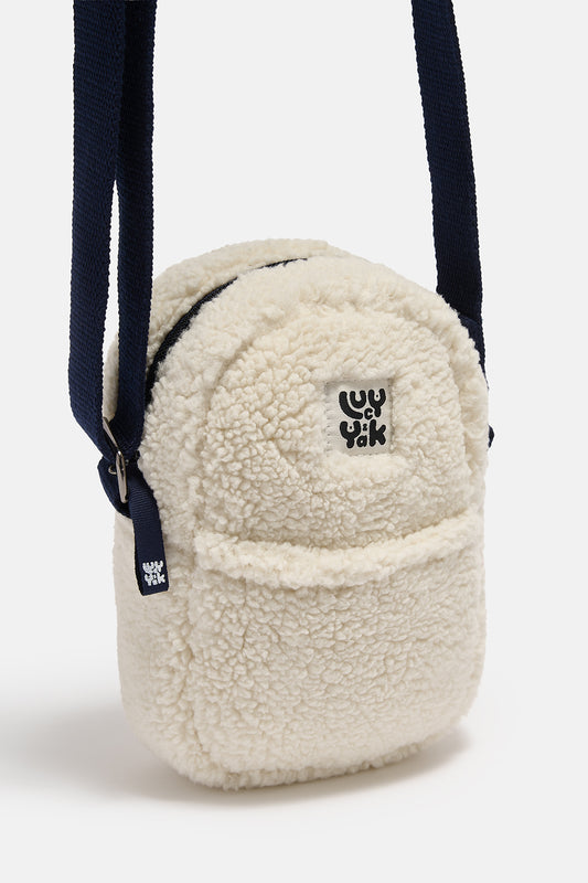 Brady - Borg Crossbody Bag in Cream