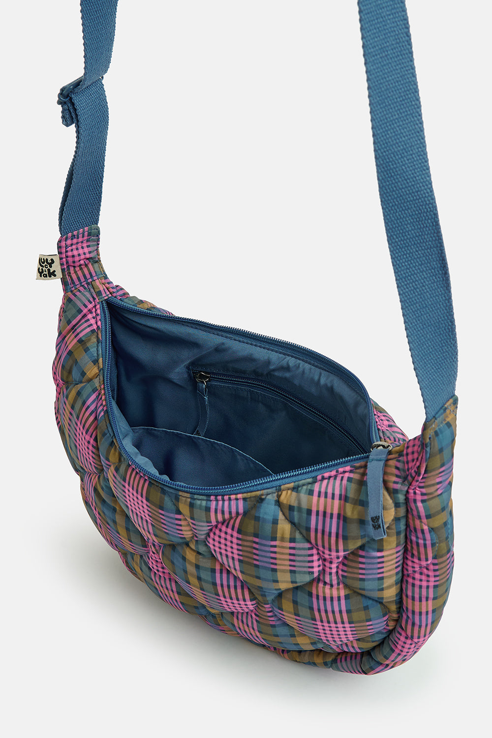 Bryony - Crossbody Bag in Purple Grunge Check