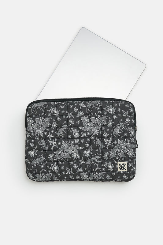 Emelien - 13" Laptop Case in Black Koi Print