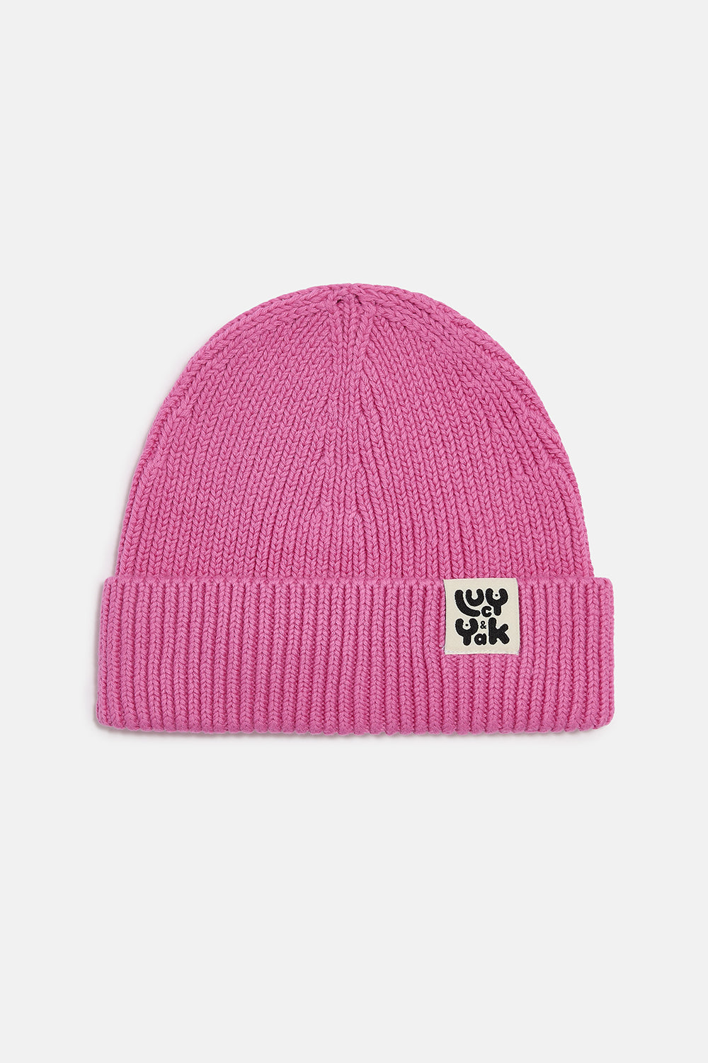 Luca - Knitted Cotton Beanie in Fun Pink