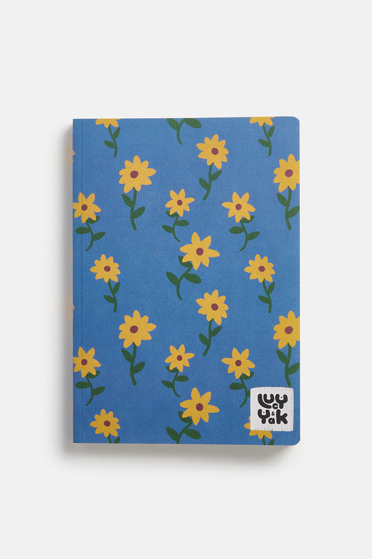 Nori - Notebook in Blue Sunflower Print