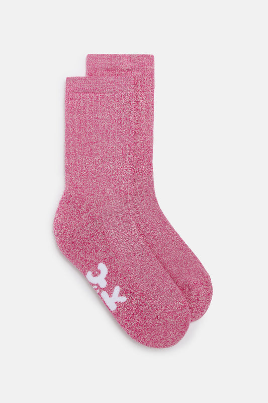 Sienna - Thick Cotton socks in Dark Pink Marl