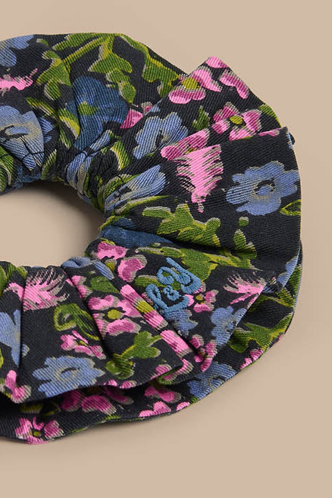 Anya - Double Layered Scrunchie in Grunge Ditsy Floral