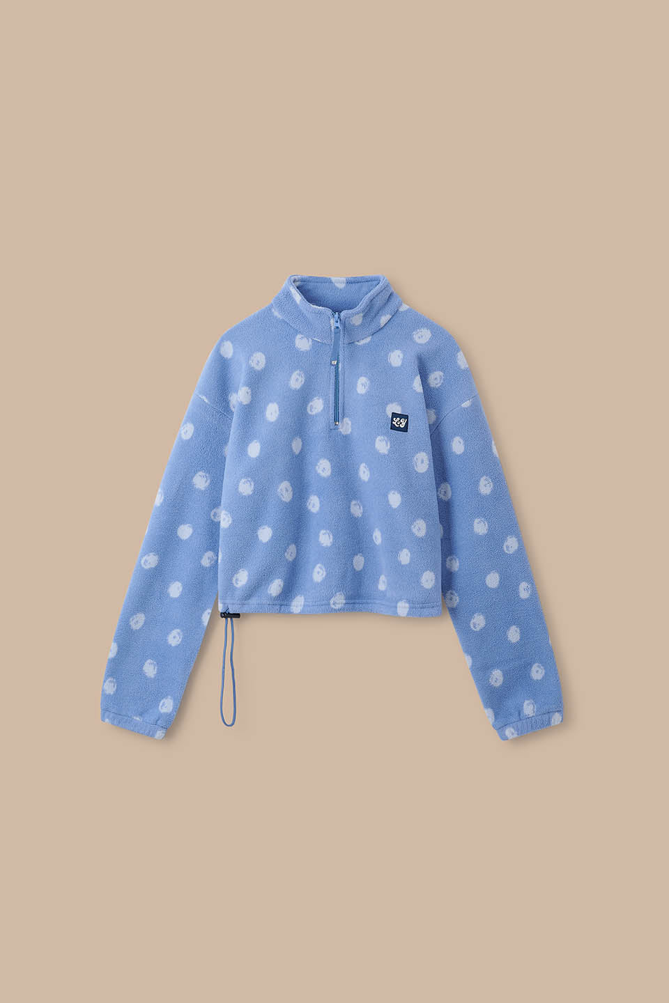 Blake - Cropped Polar Fleece in Dot to Dot Blue