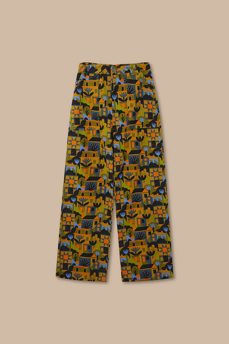 Delores - Organic Cotton Twill Trousers in Monique Aimee & Yak