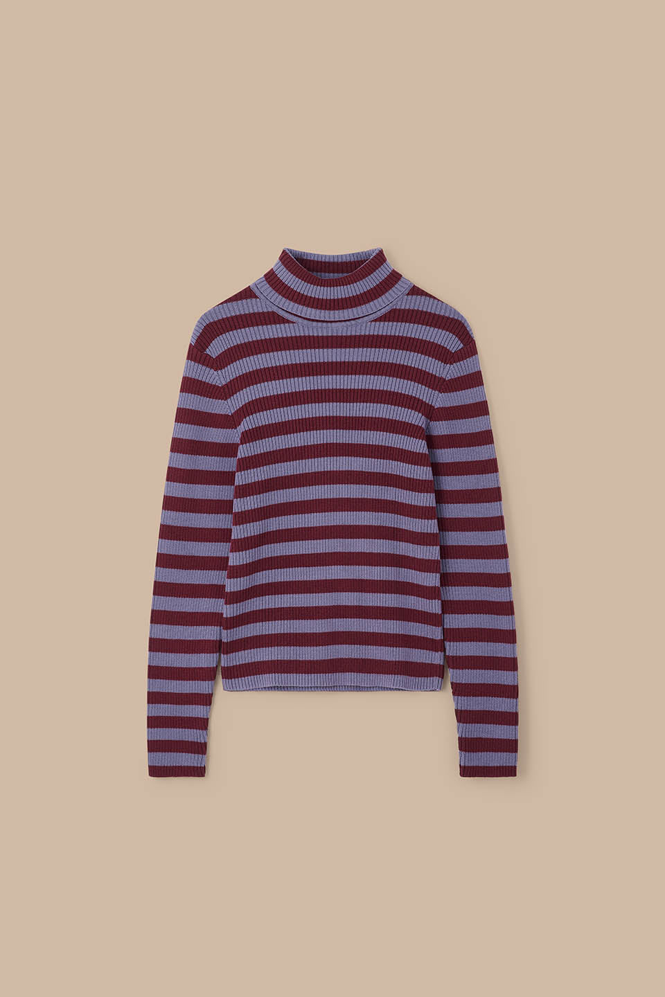 Eva - Roll Neck Jumper in Harvest Home Stripe