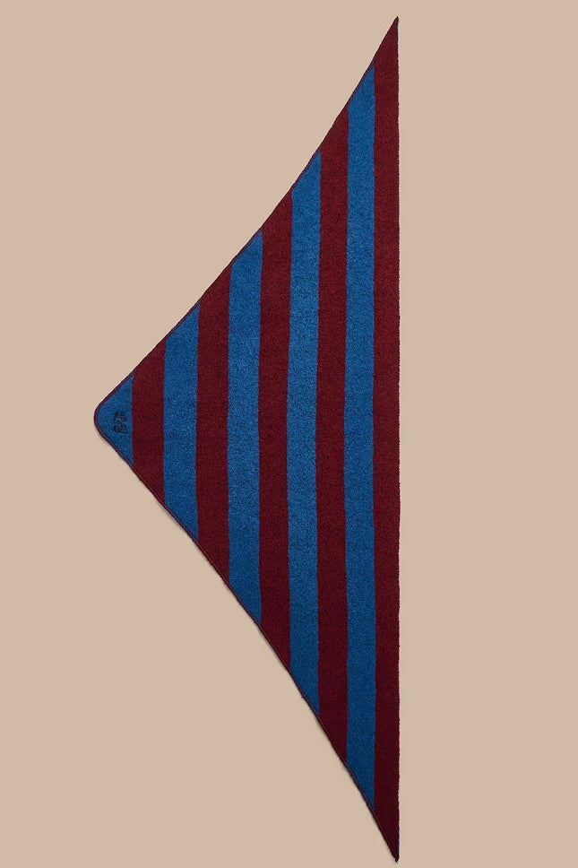 Loki - Neck Scarf in Burgundy and Blue Stripe