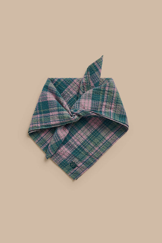 Lottie - Neck Scarf in Seersucker Palace Check