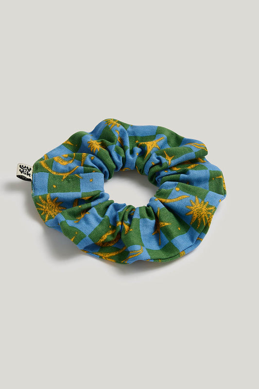 Mimmi - Scrunchie Organic Cotton in Celestial Checkerboard