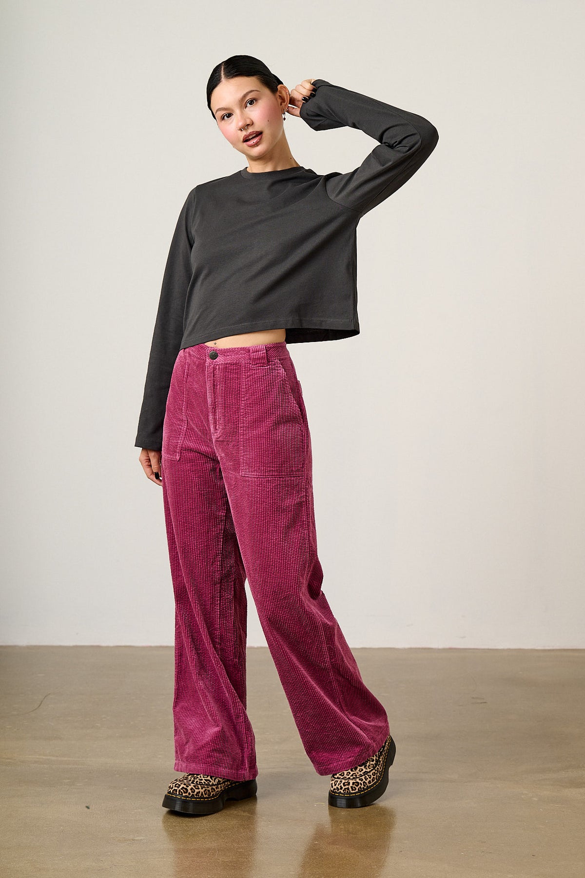 Mio - Cotton T-shirt in Charcoal