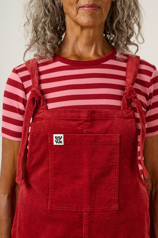 Original - Corduroy Dungarees in Maroon
