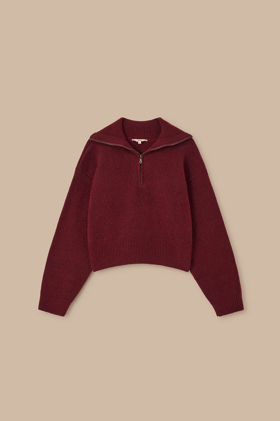 Oscar - Half Zip Jumper in Pomegranate