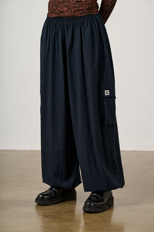 Rumi - Wide Leg Trousers Organic Cotton in Black