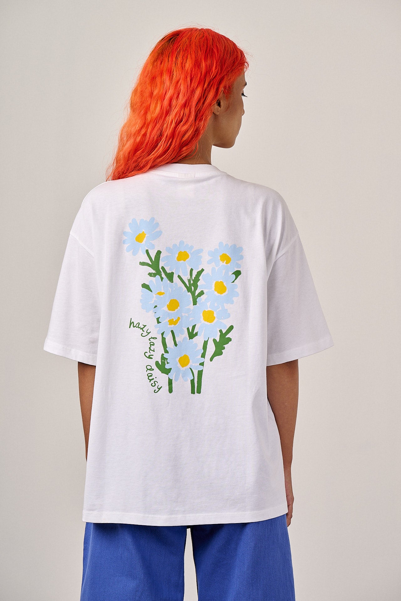 Benny - Cotton Tee in White Hazy Lazy Daisy Print – Lucy & Yak