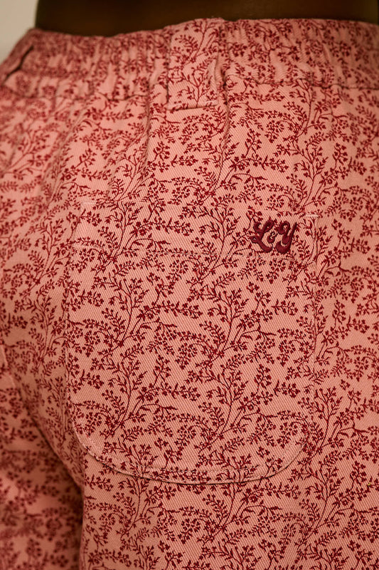 Ashby - Cotton Barrel Trouser in Pink Palace Ditsy Floral