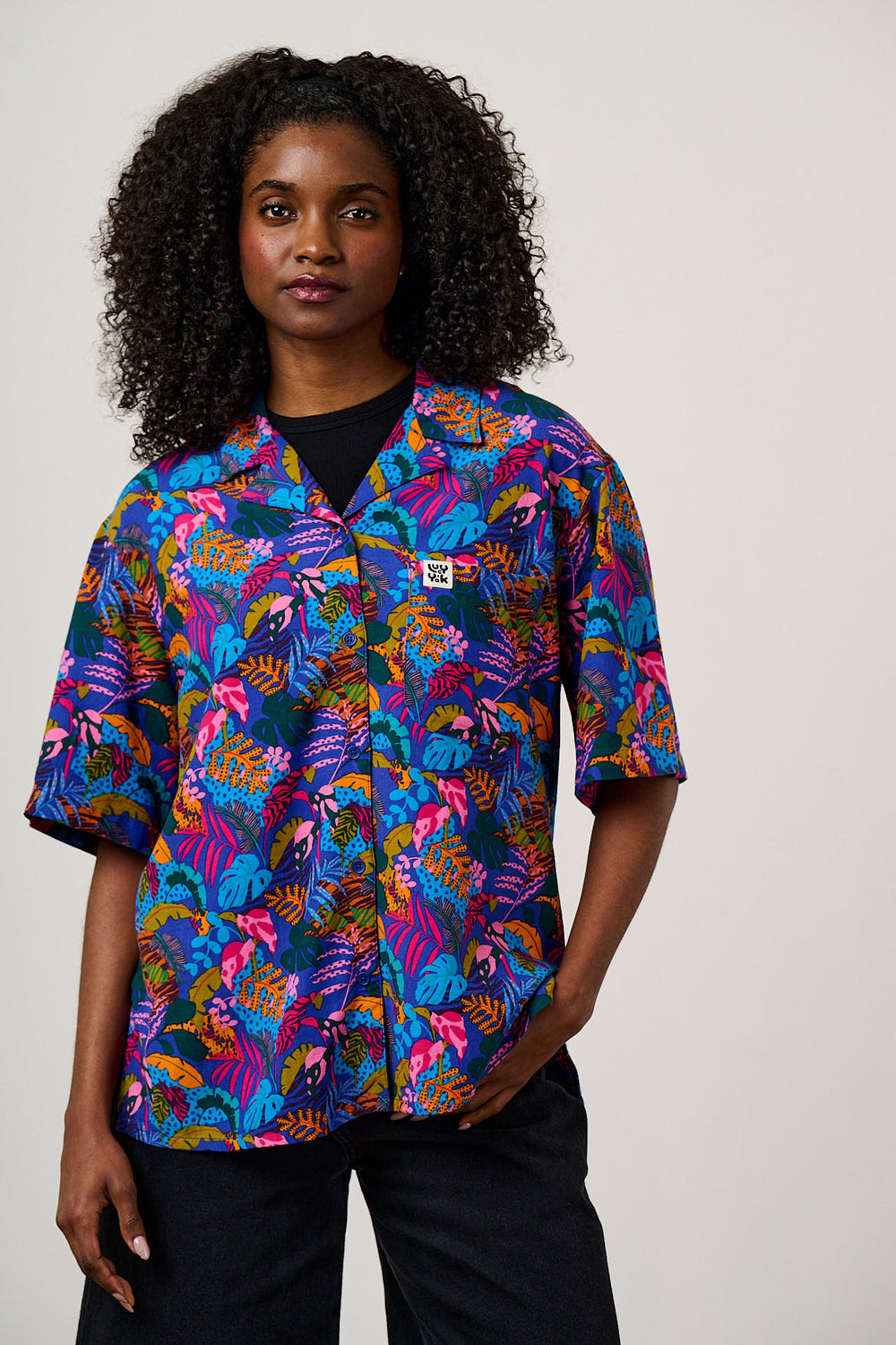 Cam - Viscose Shirt in Wild Expression Print