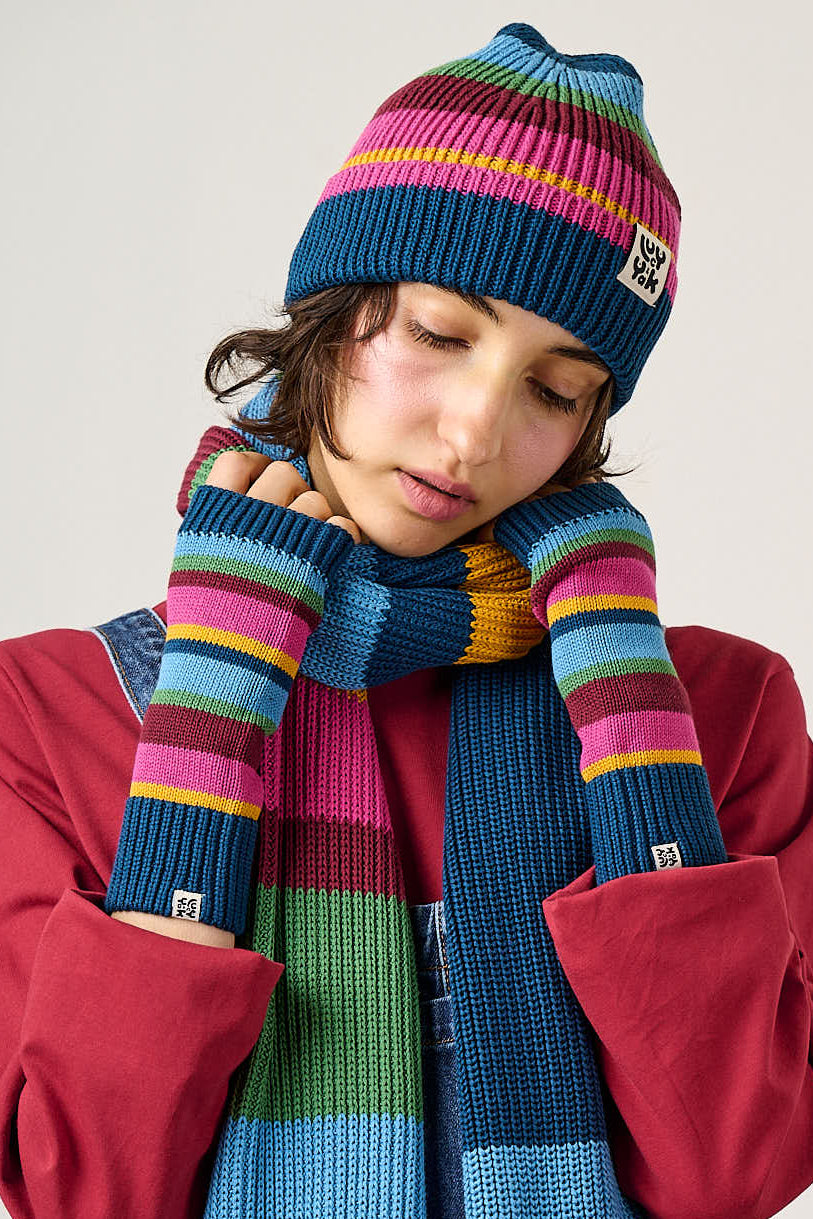 Luca - Organic Cotton Beanie in Masquerade Rainbow