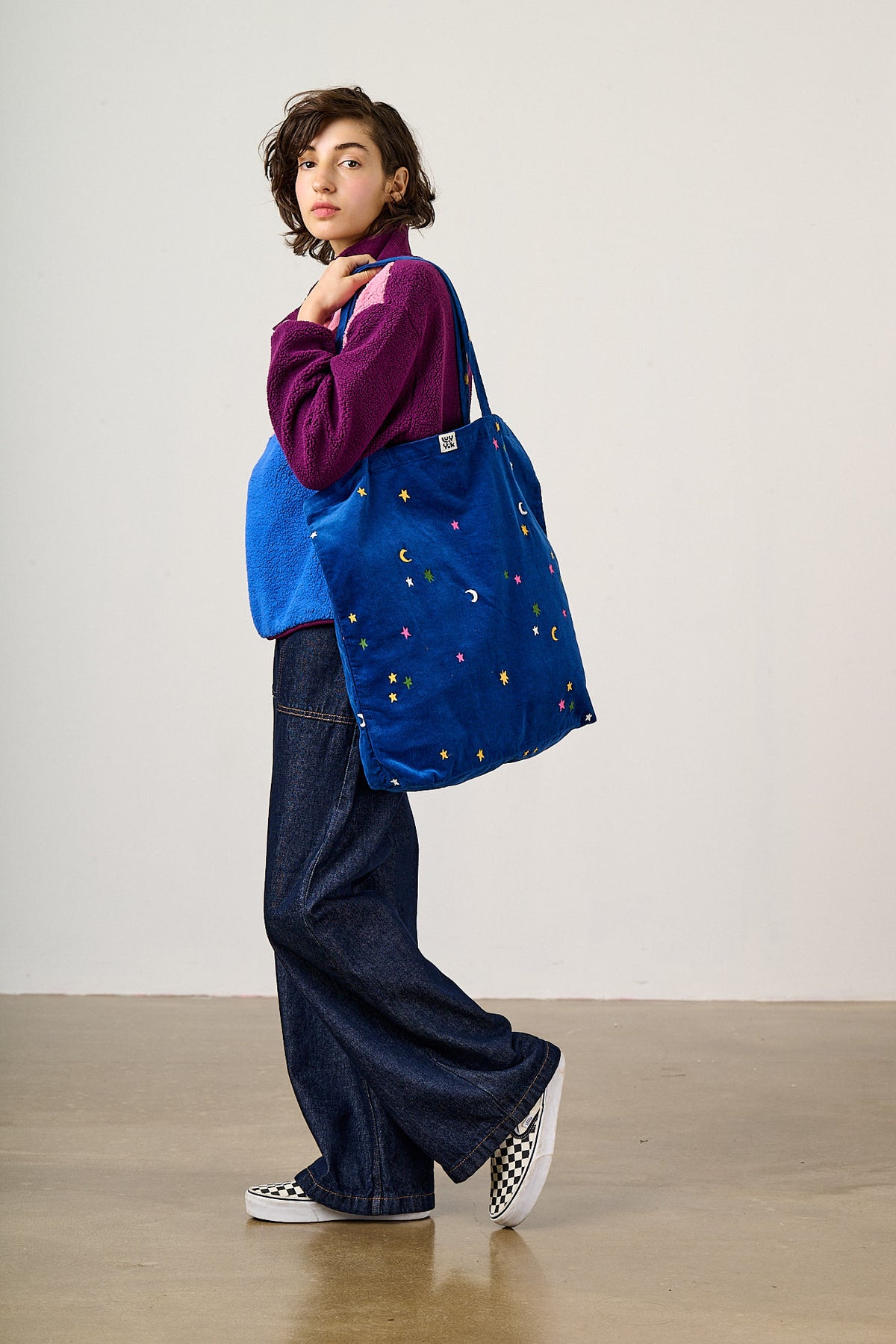 Catalina - Organic Cotton Oversized Tote in Confetti Star Print