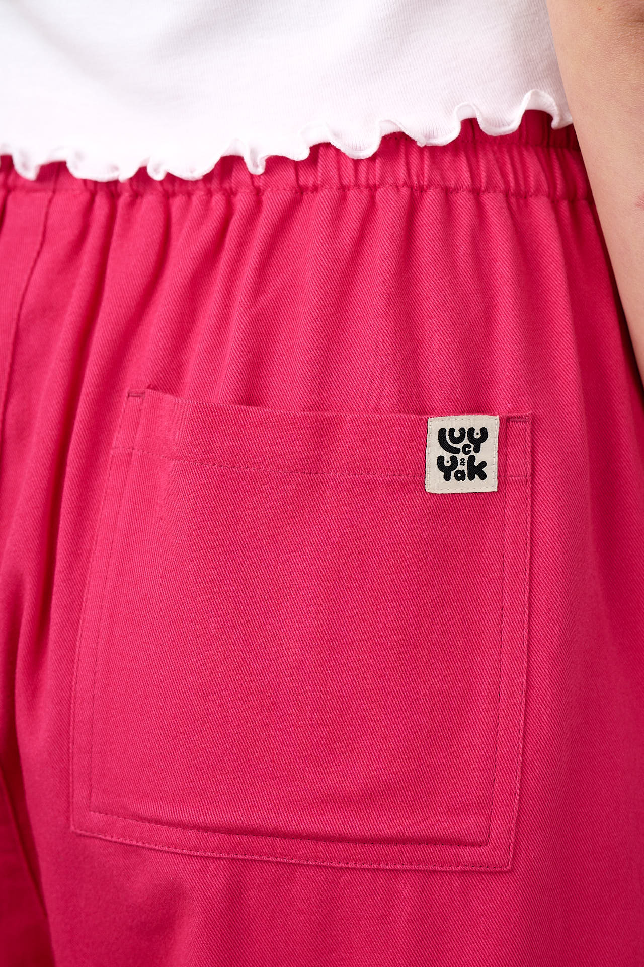 Chuck - Cotton Trousers in Fuchsia Rose