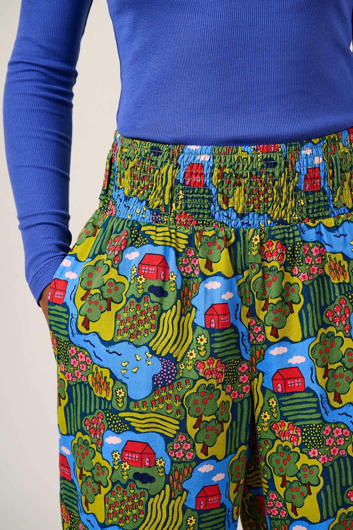 Alexa - Organic Cotton Trousers in Farmyard Scene