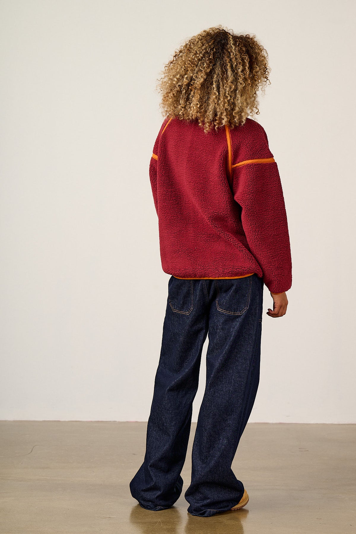Hayes - Borg Zip Through Fleece in Red and Orange