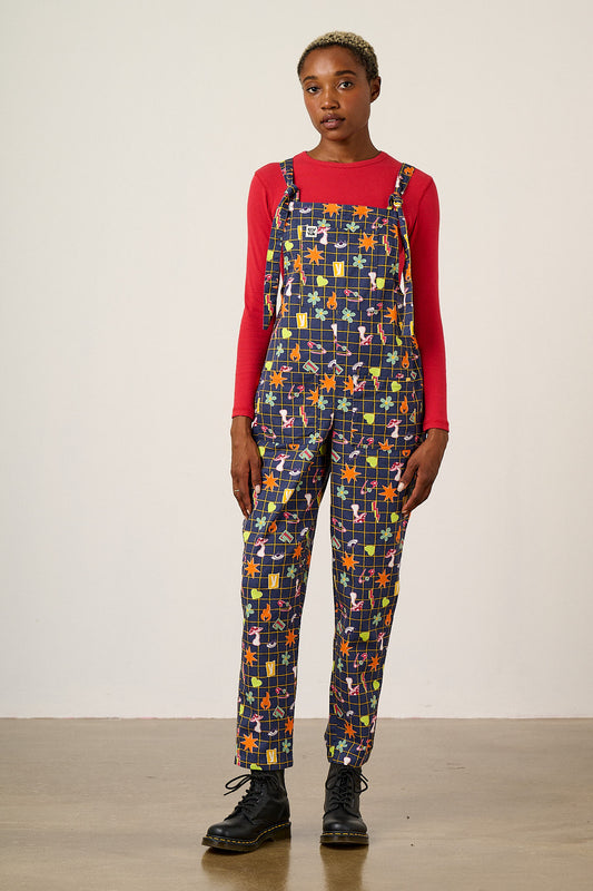 Original - Cotton Dungaree in Punk Energy Grid Motif