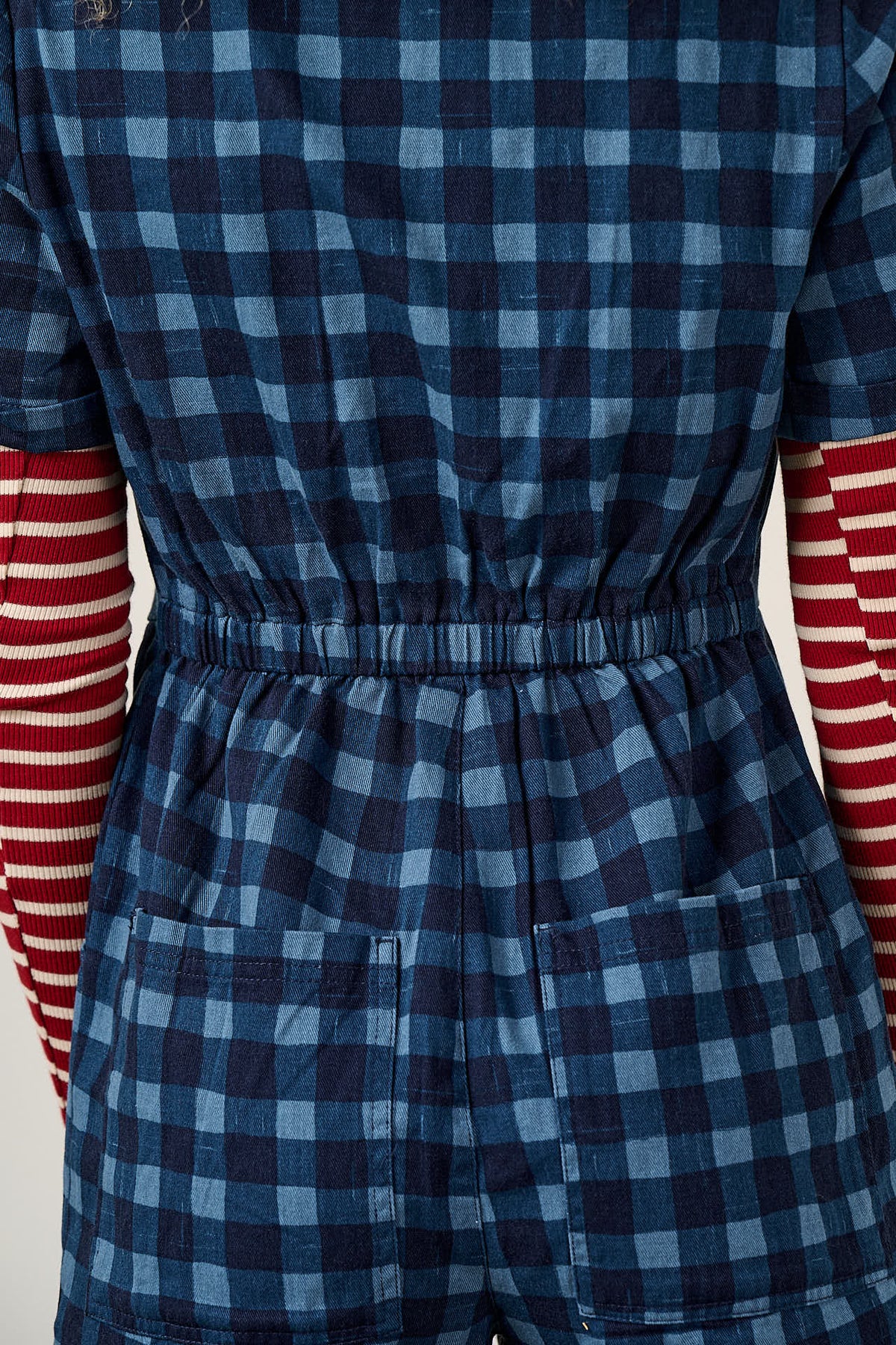 Ragan - Organic Cotton Jumpsuit in Navy Sardine Patches