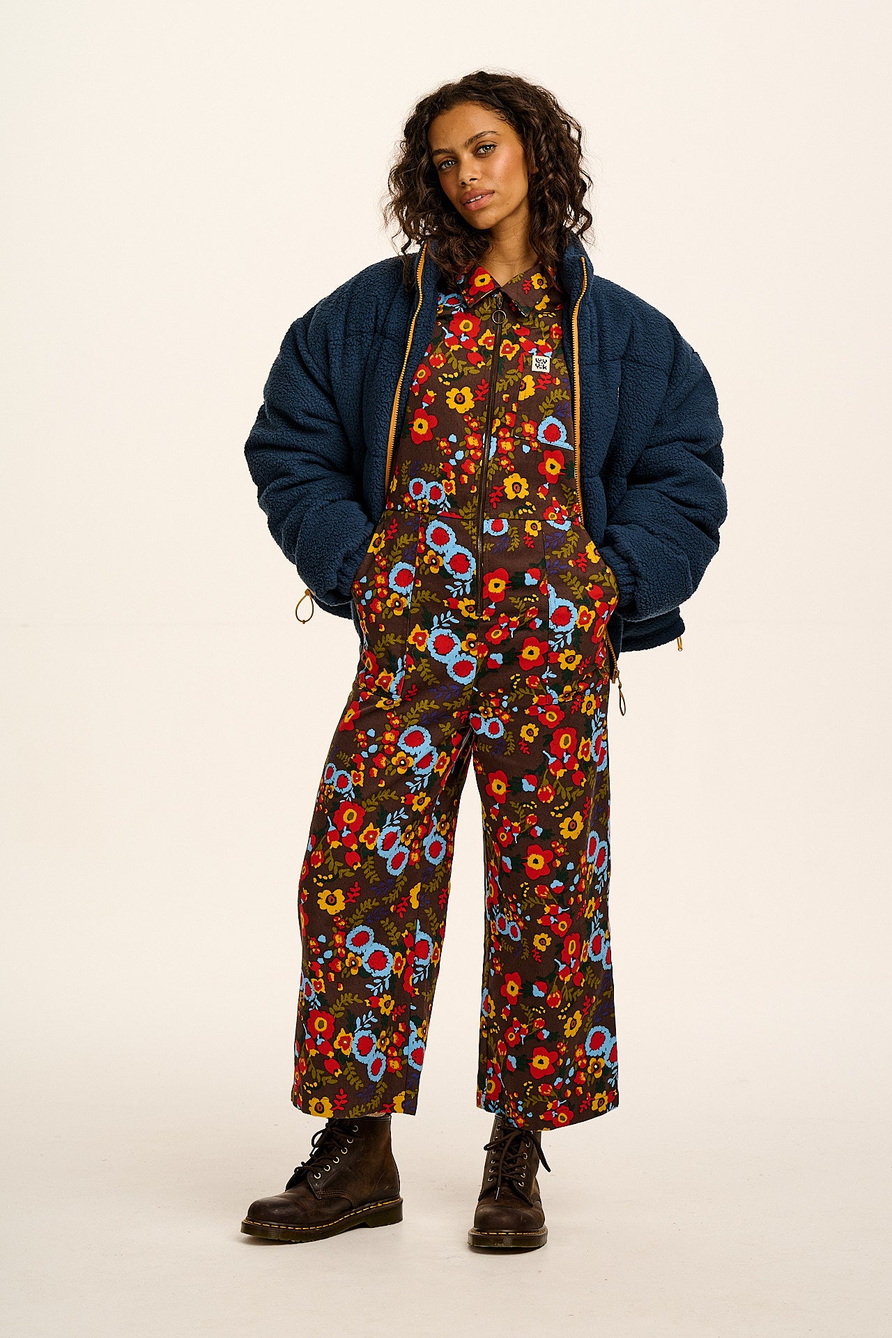 Ragan - Cotton Jumpsuit in Follow Trails Floral Print