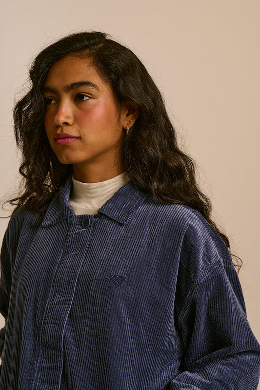 Devan - Cotton Corduroy Jacket in Blue