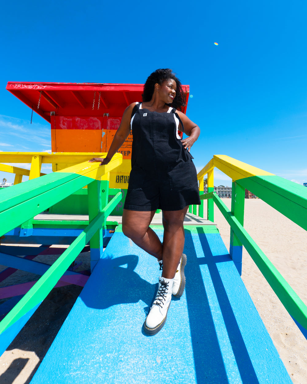 Original - Cotton Dungaree Shorts in Black