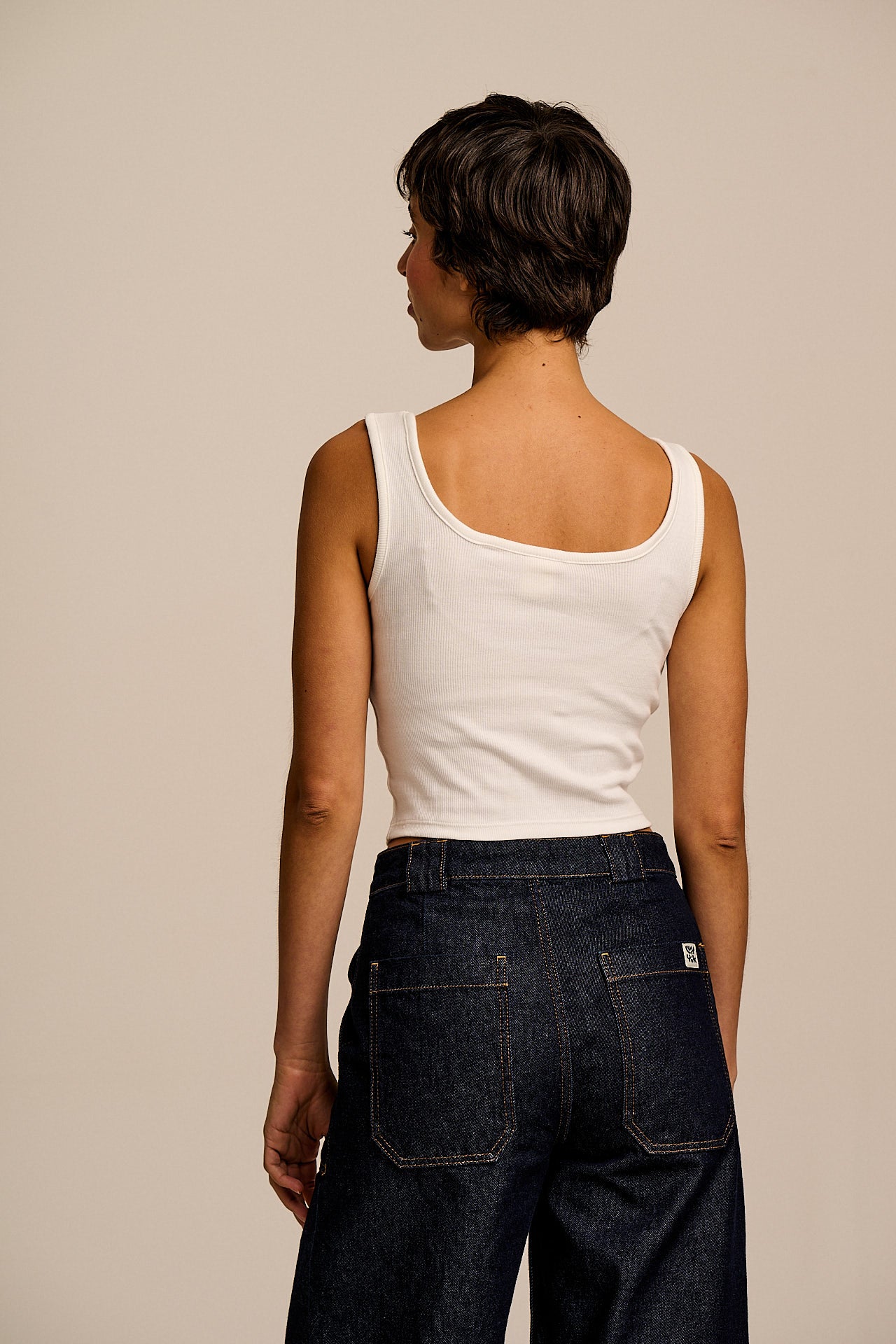 Eden - Cotton Vest in Ecru