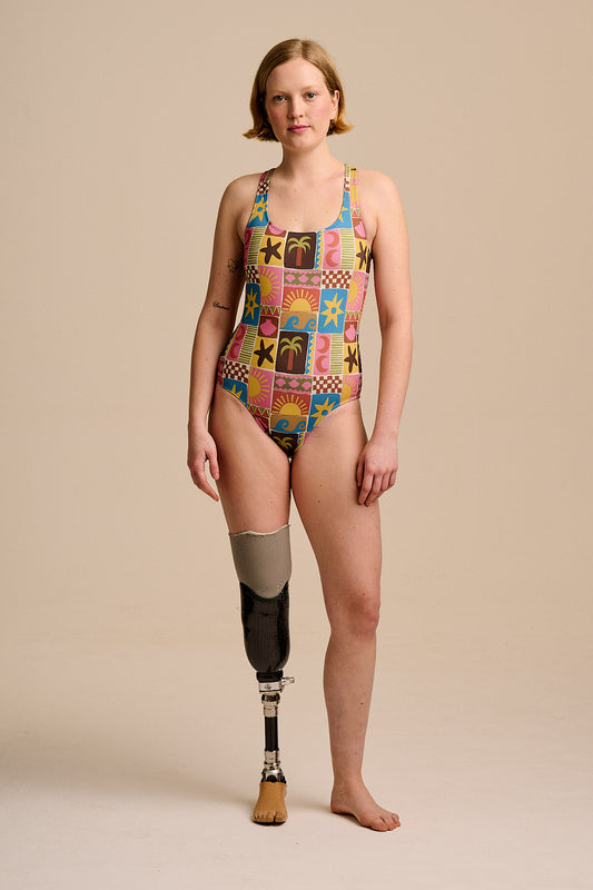 Elena - Swimsuit in Coastal Tile