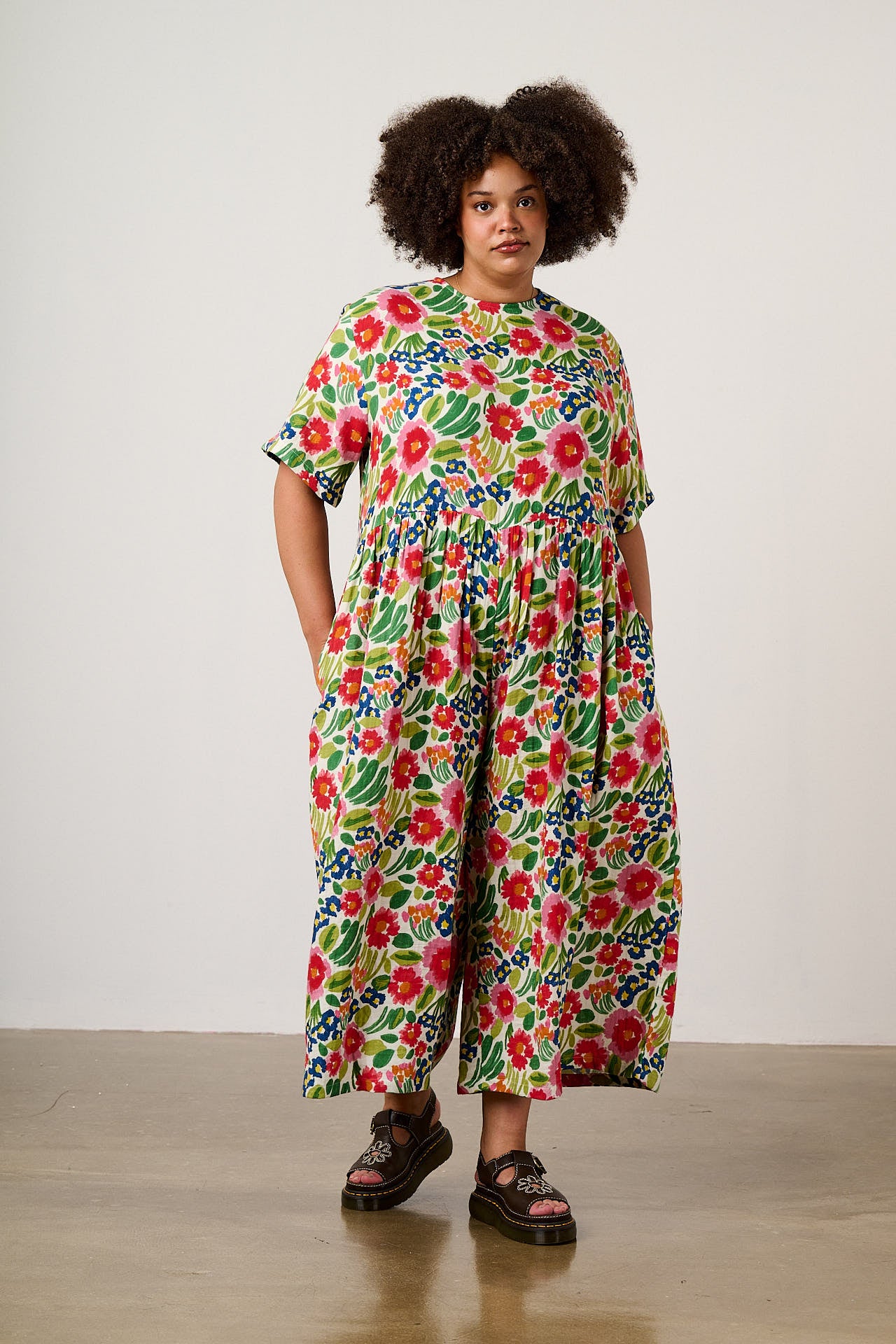 George Wide Leg Jumpsuit - Organic Cotton Double Gauze in Ivory