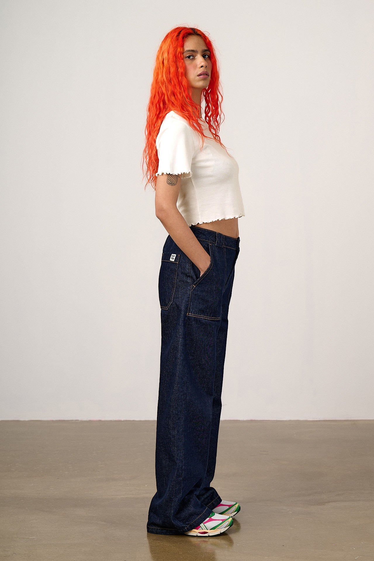 Greta - Cropped Cotton Top in Ecru