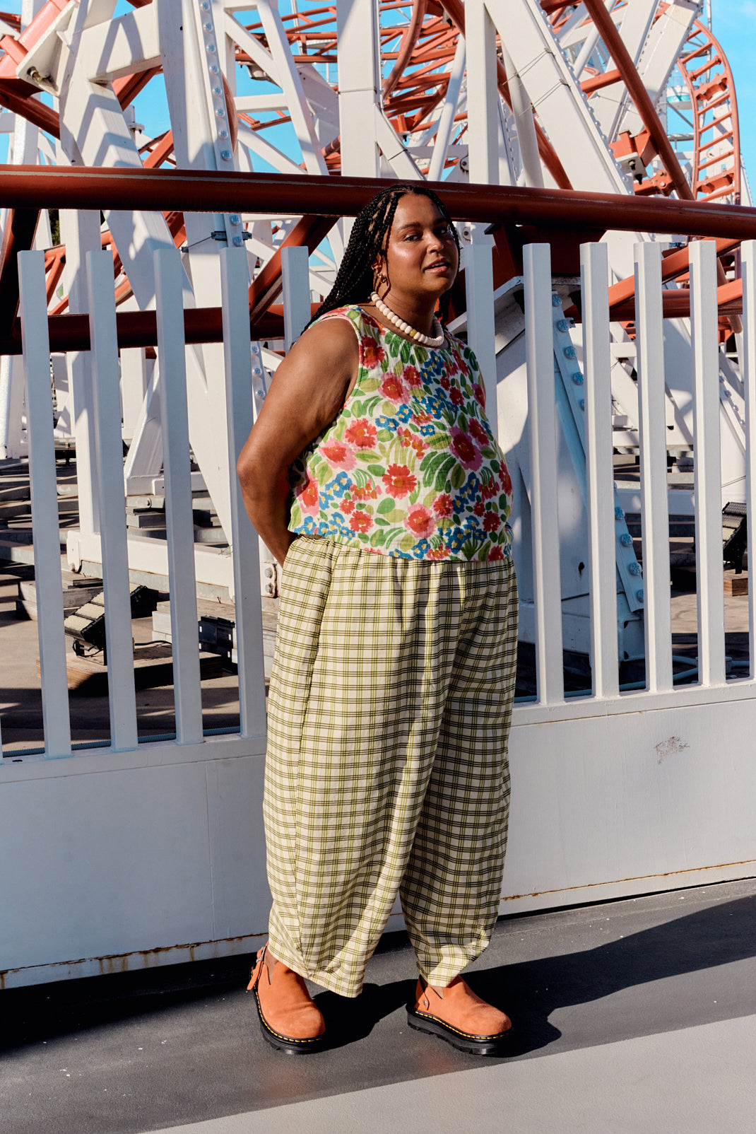 Obregon - Barrel Leg Cotton Linen Trousers in Green Check – Lucy & Yak