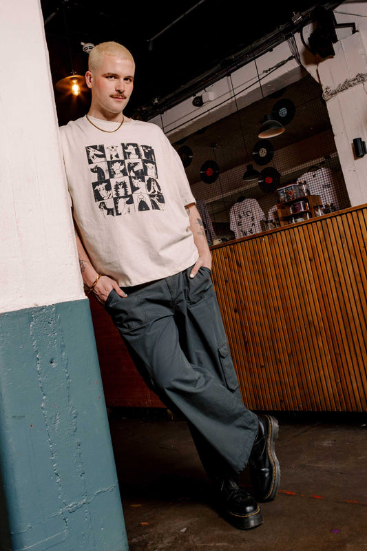 Caton - Cotton Cargo Trousers in Midnight Black