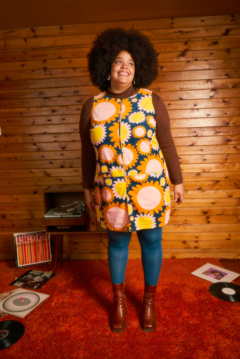 Patti Party Dress: ORGANIC Corduroy - Vera - IMPERFECT