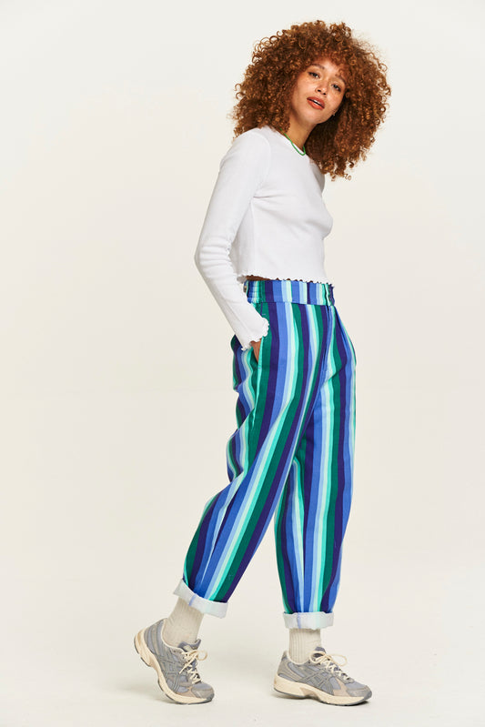 Addison - Tapered Twill Jeans in Elton Stripe