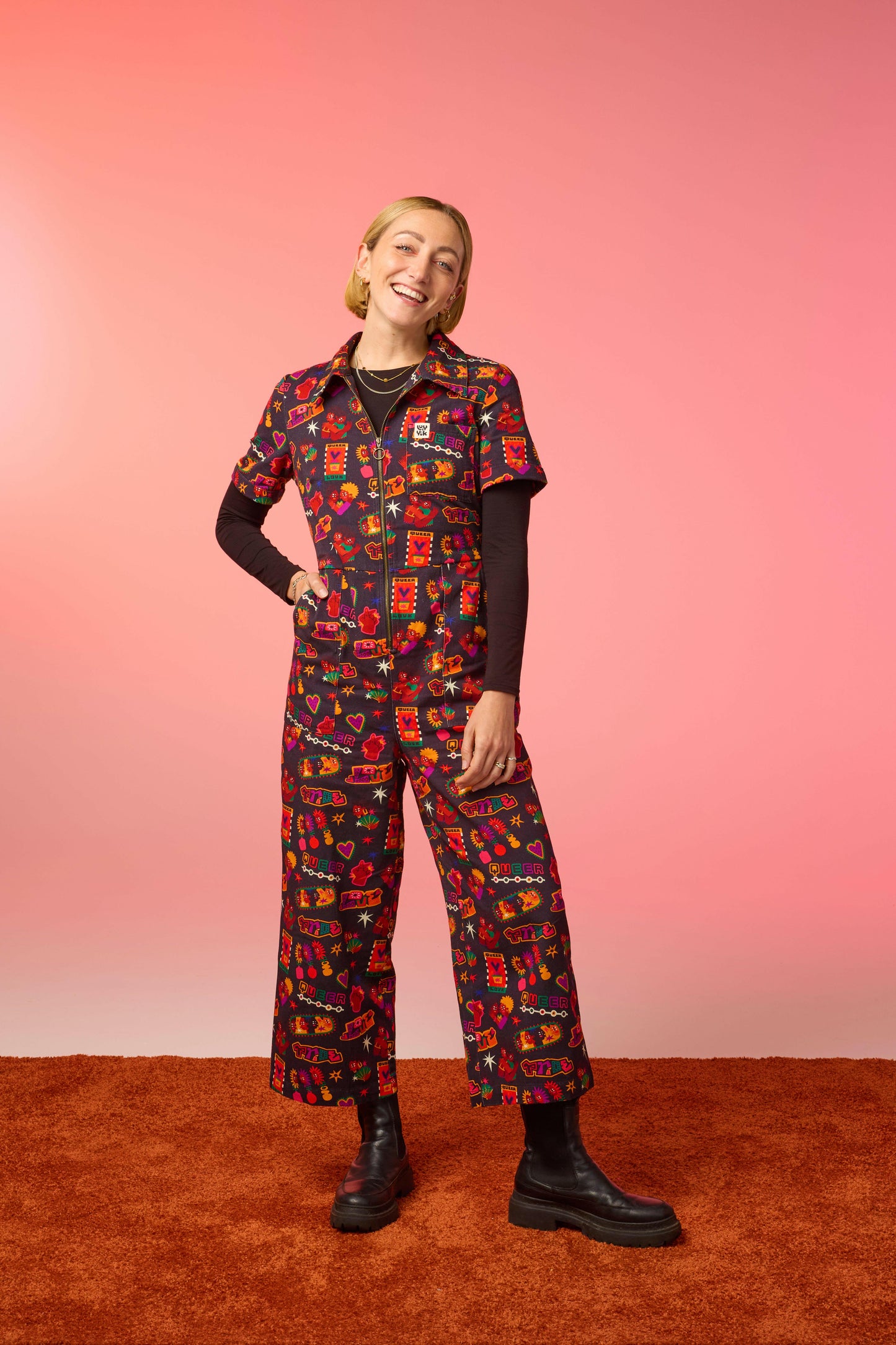L.E. Ragan - Cotton Jumpsuit in Artist Print by Amanda Lobos