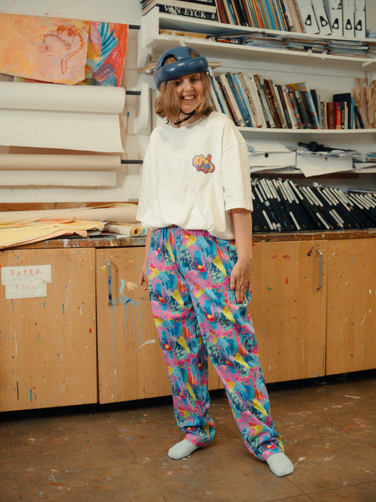 L.E Alexa - Cotton Trousers in Arthouse & Yak