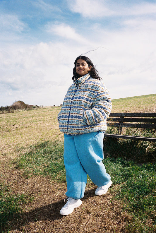 Paloma - Borg Puffer Jacket in Argyle