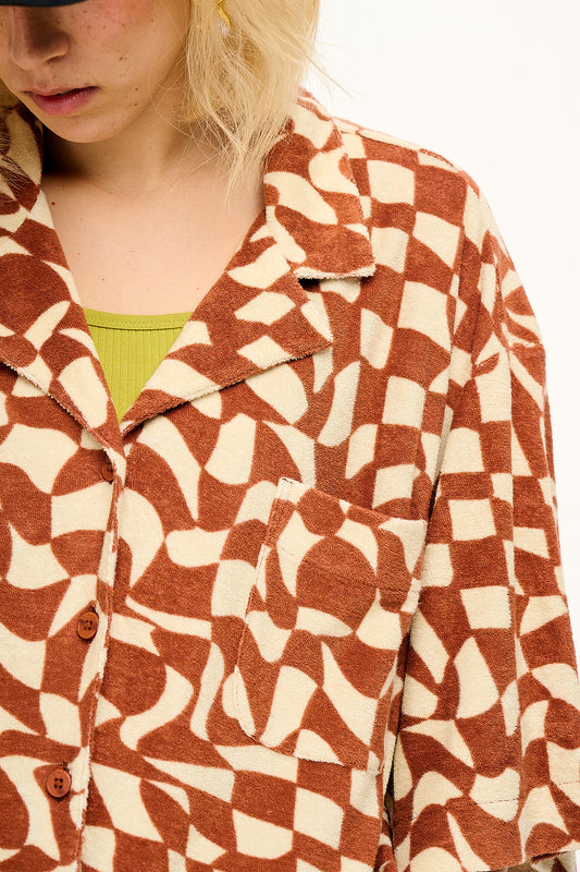 Santiago Shirt: ORGANIC COTTON TOWELLING - Amara Grid
