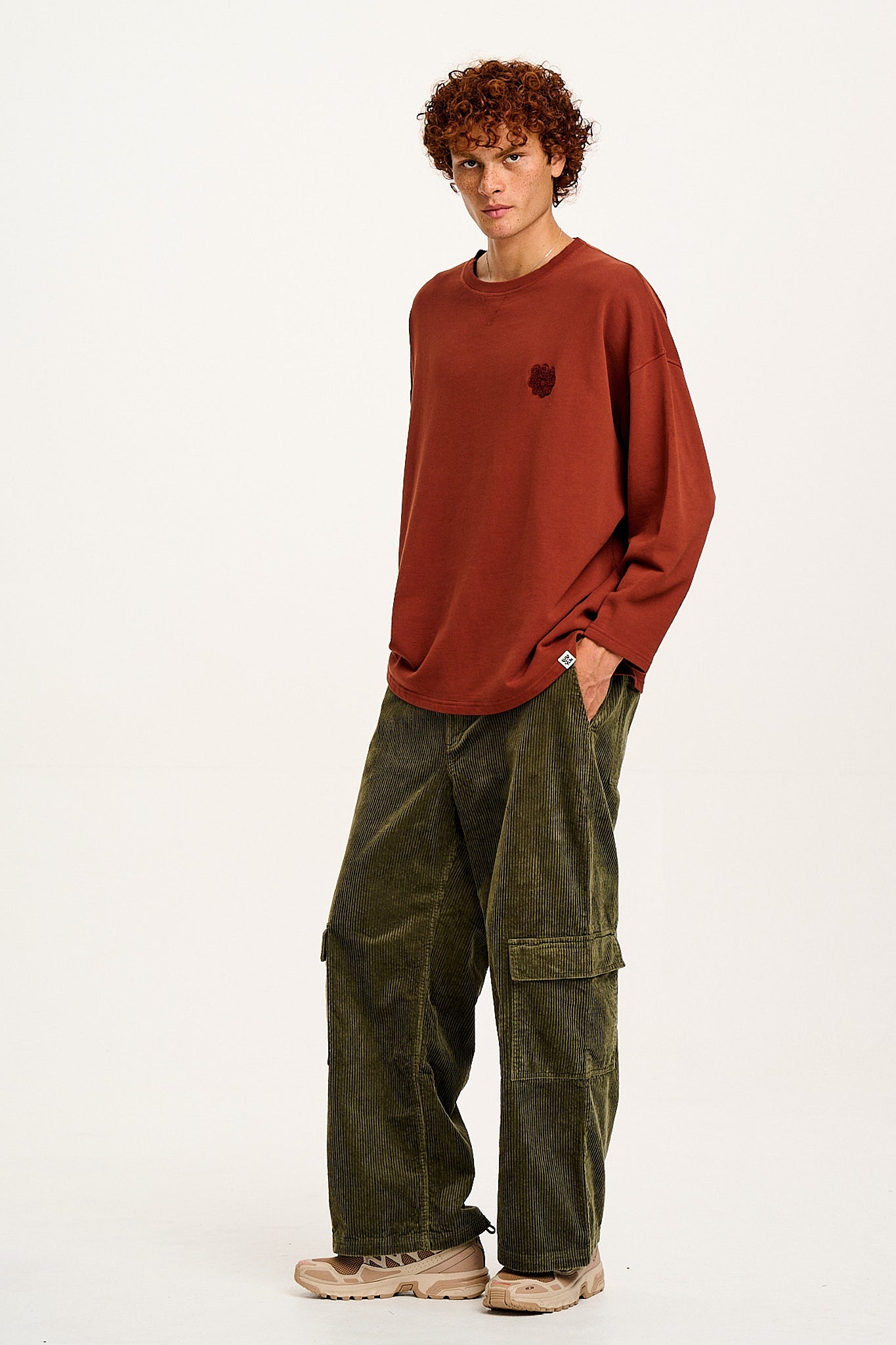 Kai - Midweight Cotton Crew Neck Sweatshirt in Hazel
