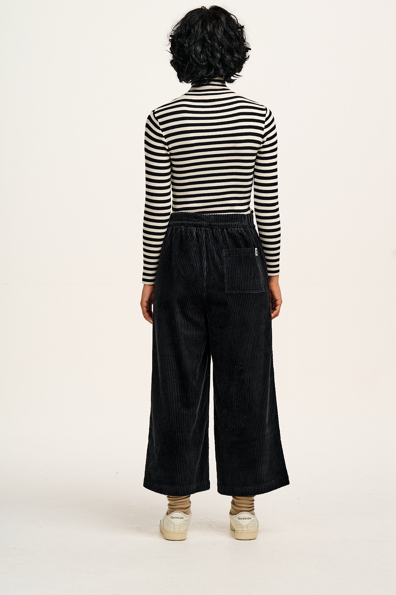 Halston - Wide leg Corduroy Trousers in Vintage Black