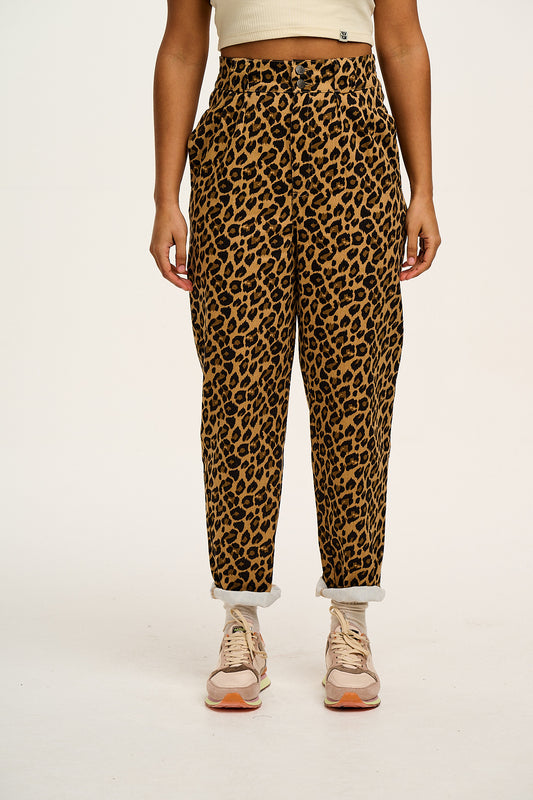 Addison - Cotton Jeans in Leopard Print