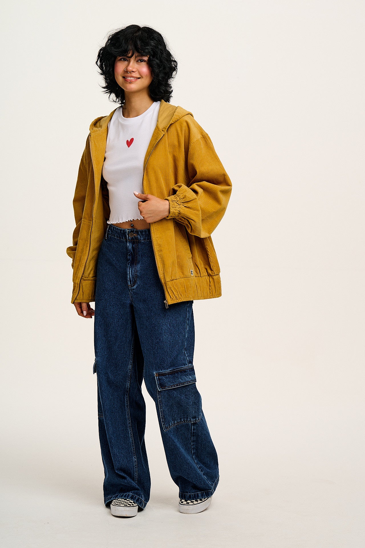 Greta - Cropped Cotton Top With Cupid Heart Embroidery